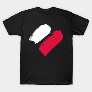 Poland Flag - Brush Painting Style T-Shirt